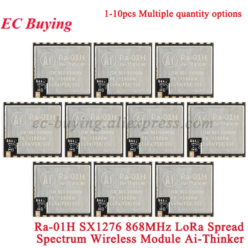 10 szt./1 szt. SX1276 Ra-01H Moduł bezprzewodowy LoRa z rozproszonym spektrum RF do komunikacji 868MHz 3.3V Interfejs szeregowy SPI Adapter Ra-01