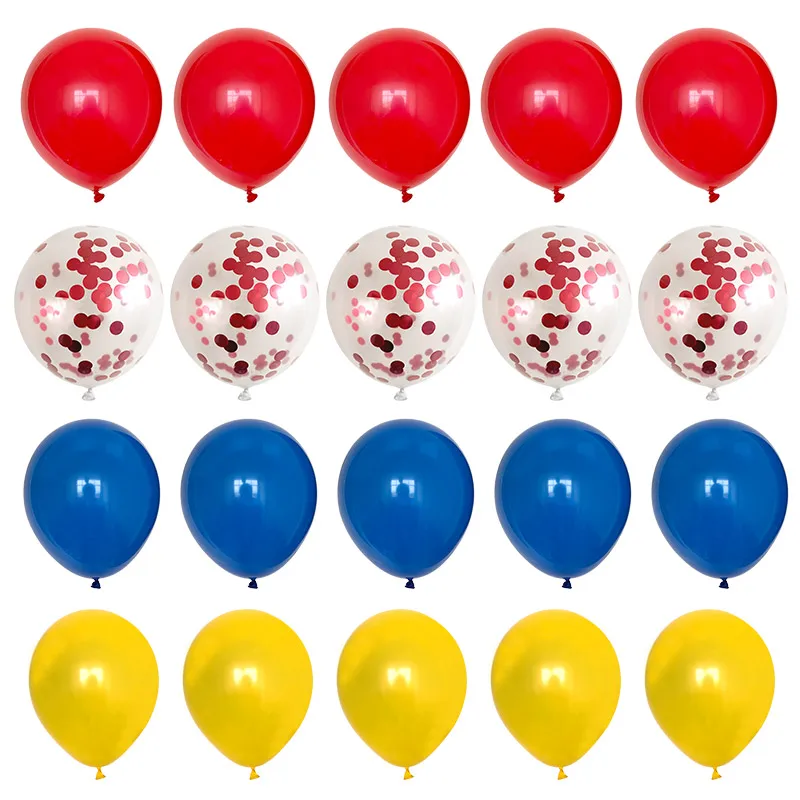 Carnival Circus Balloons Set Red Blue Yellow Confetti Ballon Kid Boy Girl Birthday Toy Party Decoration Baby Shower Decor Globos