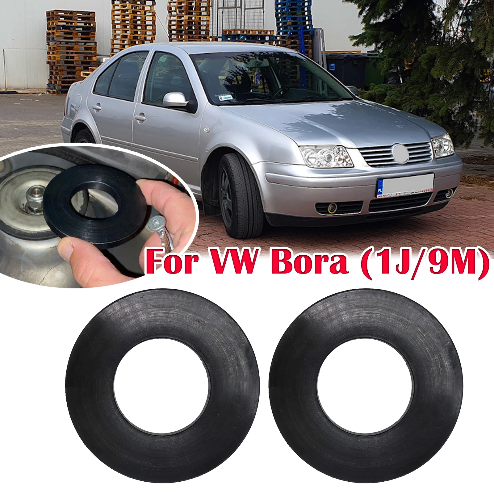 

2X Car Front Shock Absorber Tower Rubber Buffer Ring Bushing Bearing Washer Protector Durable Reduce Noise For VW Bora (1J/9M）