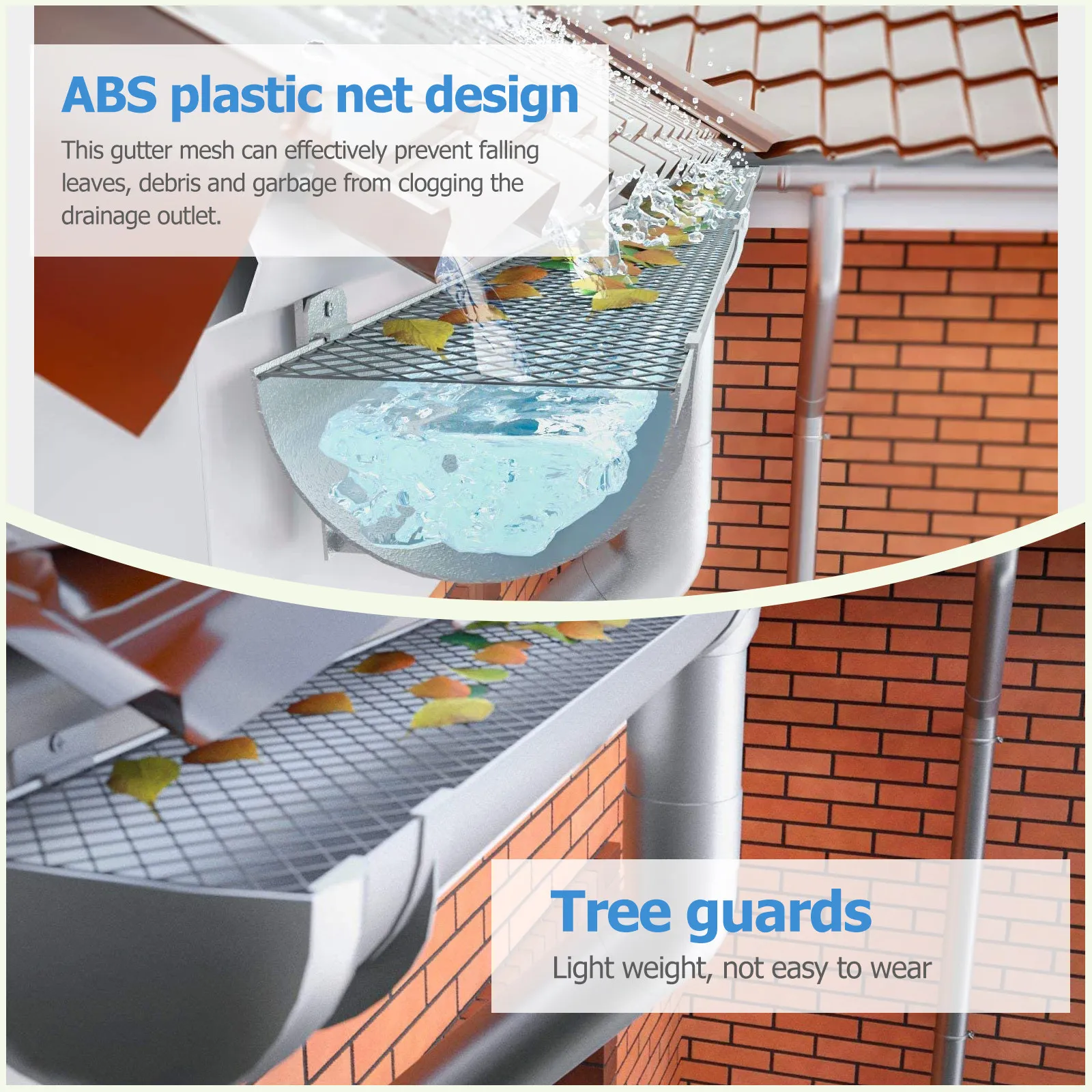 

Защитная сетка для водосточных желобов из АБС-пластика, сетка для защиты от листьев на крыше, защита для водосточных труб, фильтр для водоотвода, защита от засоров, рулонная сетка для водостоков