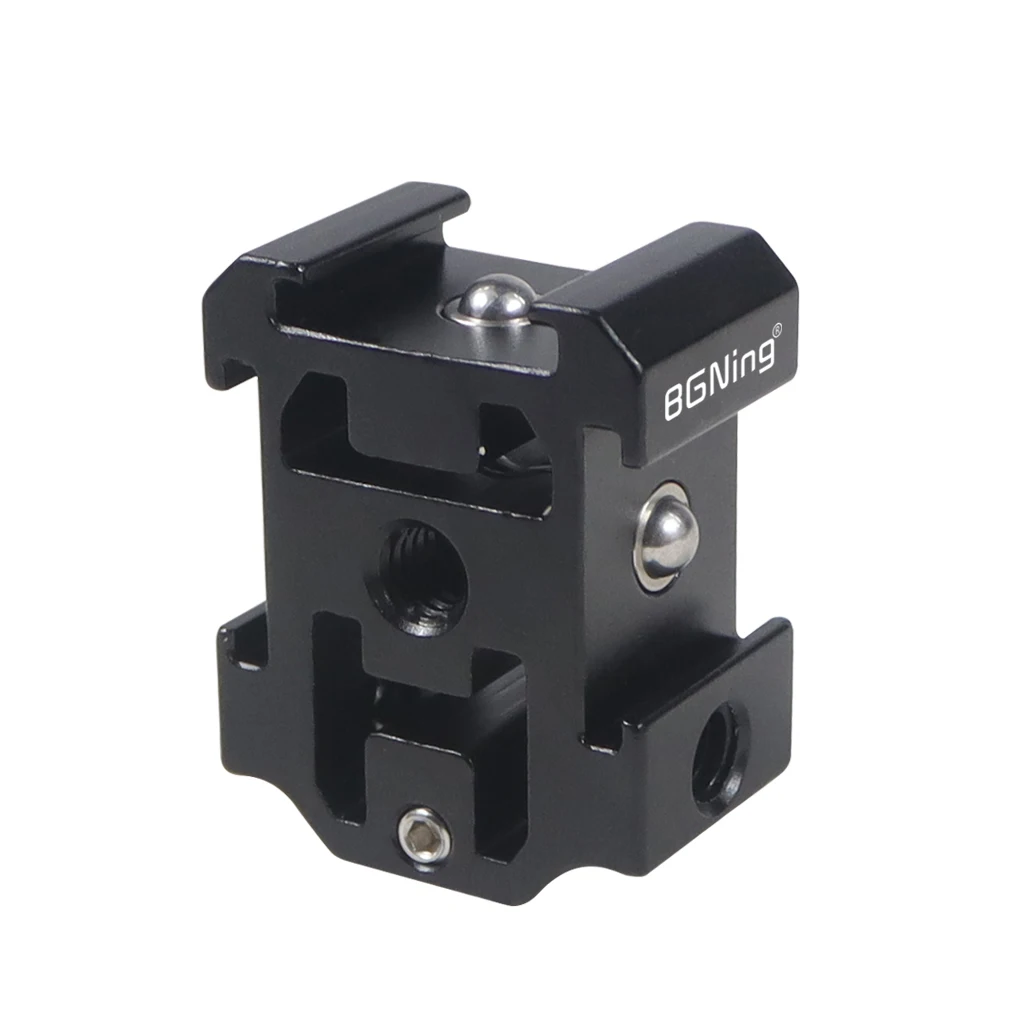 Kamera Blitzschuh Mount Adapter Aluminium Triple Cold Shoe Halterung Stativ Kugelkopf Monitor für DJI Mic 2 Studio Video Licht Stehen – Detail 6