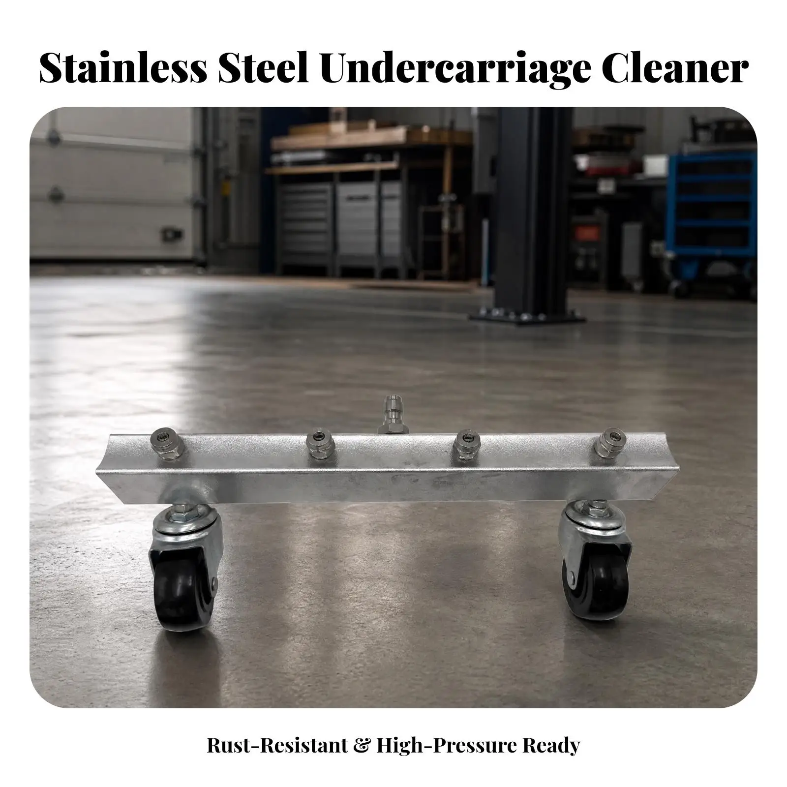 Rolling Floor Washer for High Pressure Cleaner with Adjustable Angle Head for Driveway Pavement Car Undercarriage Outdoor Use