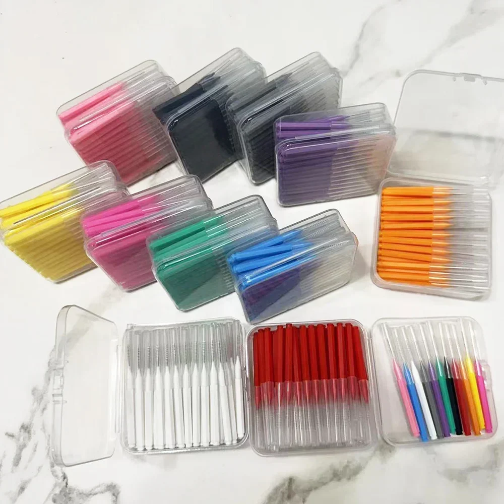 Tooth Push-Pull Escova Removes Food And Plaque Better Teeth Oral Hygiene Tool Oral Care 60Pcs Interdental Brushes Health Care