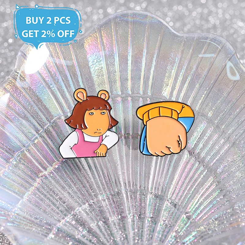 Cartoon Characters Enamel Pins Custom GIRL Bunny Ears Brooches Lapel Badges Clothes Funny Jewelry Gift for Kids Friends