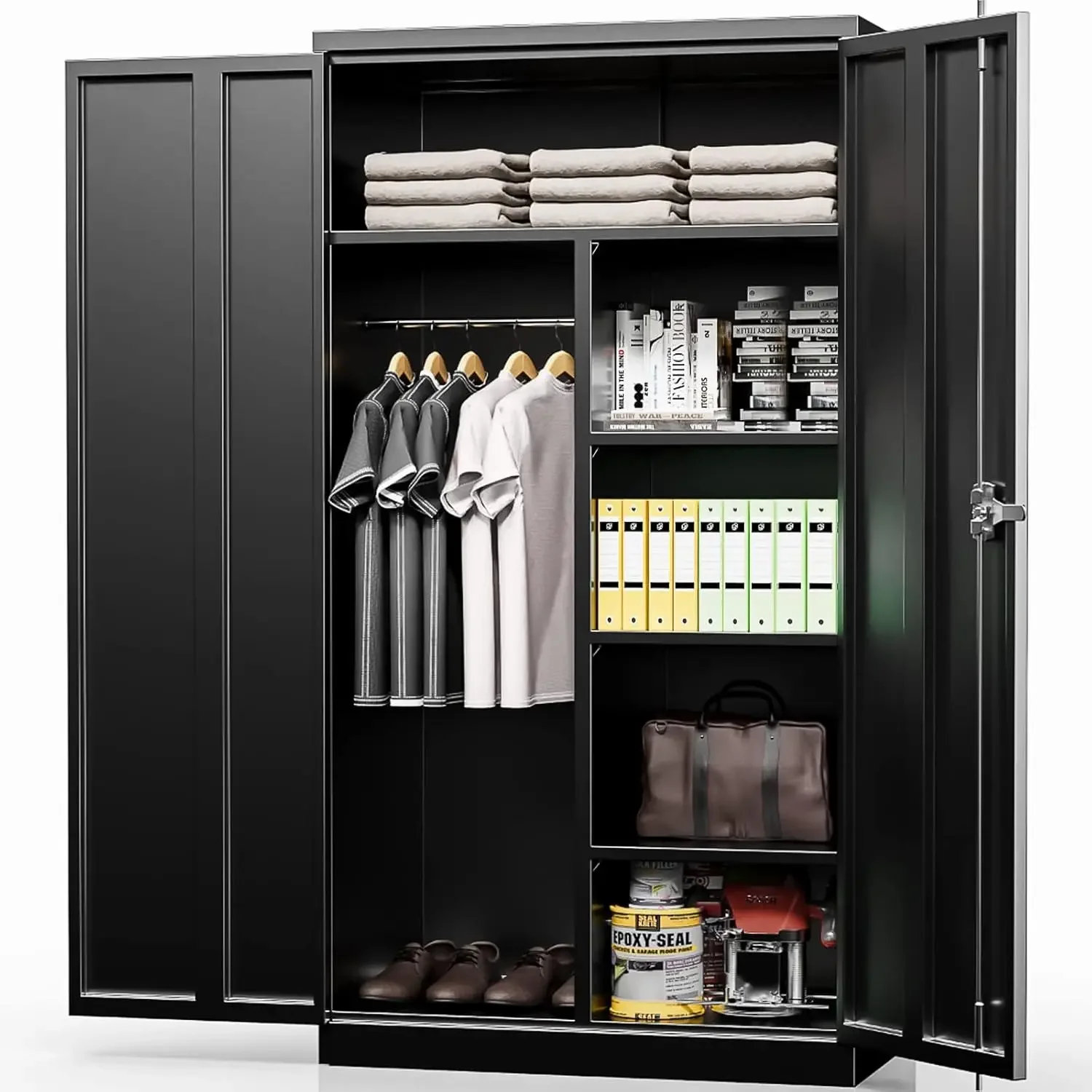 Metal Storage Cabinet with Locking Doors, 72