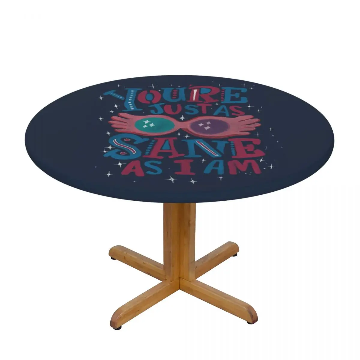 Luna L-Lovegoods Glasses Waterproof Round Tablecloth Oilproof Table Cloth for Kitchen Events Dining Table Cover