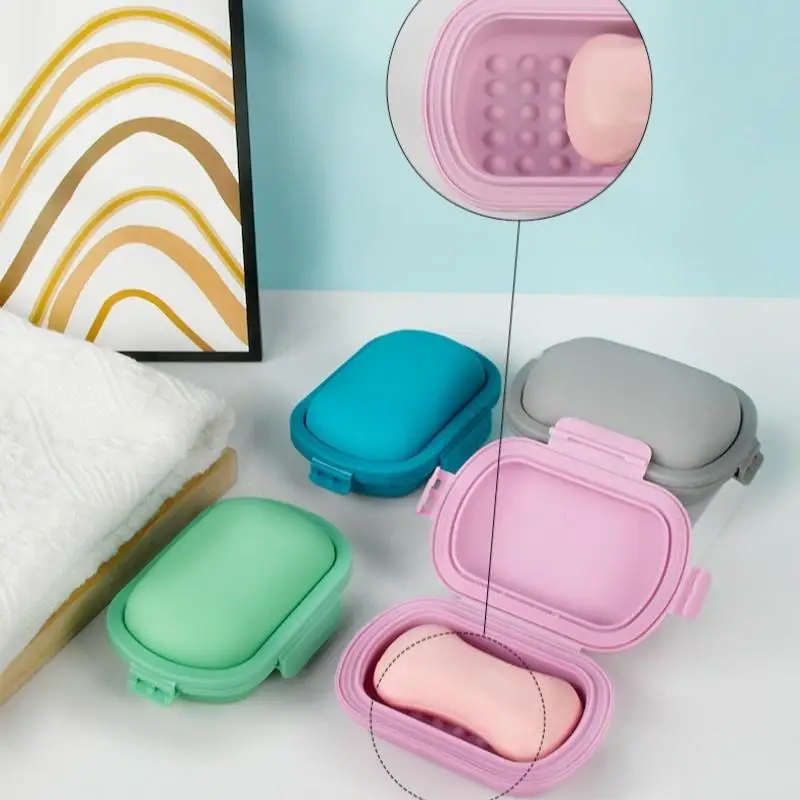 Hot Sale Travel Portable Flip Top Soap Dish With Lid-Leak Proof Bar Soap Container Flip Top Or Fold Flat For Travel Hotel