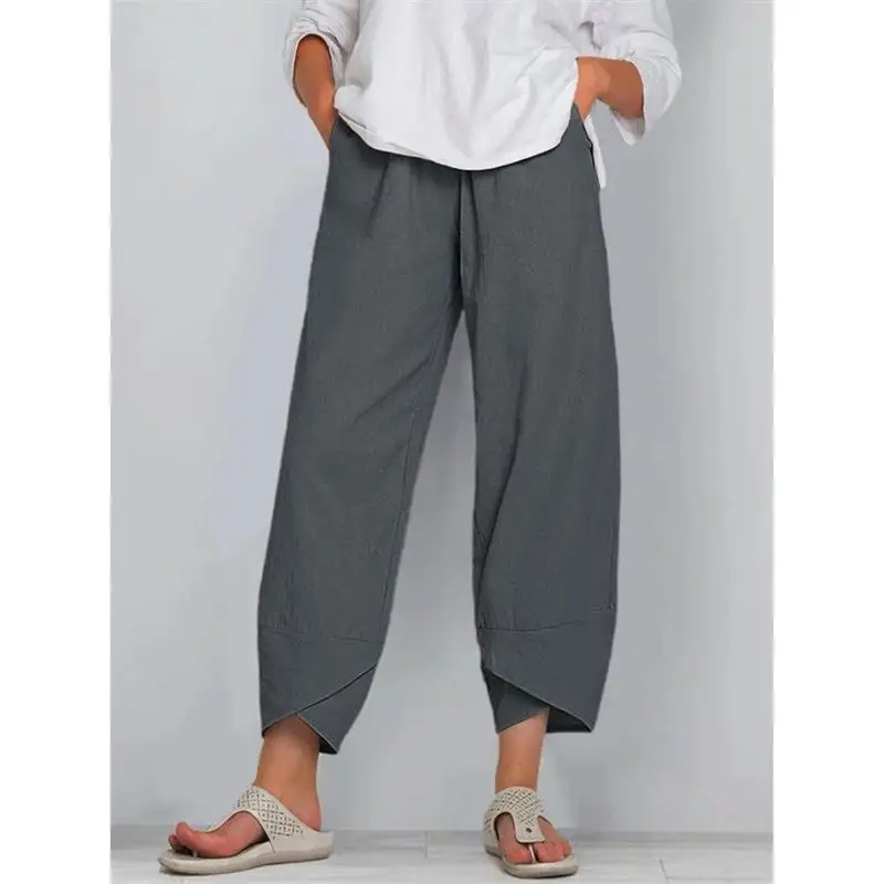 Pantaloni casual taglie forti S5XL Pantaloni larghi a vita alta con campana Bot Pantaloni da donna casual comodi e larghi da donna