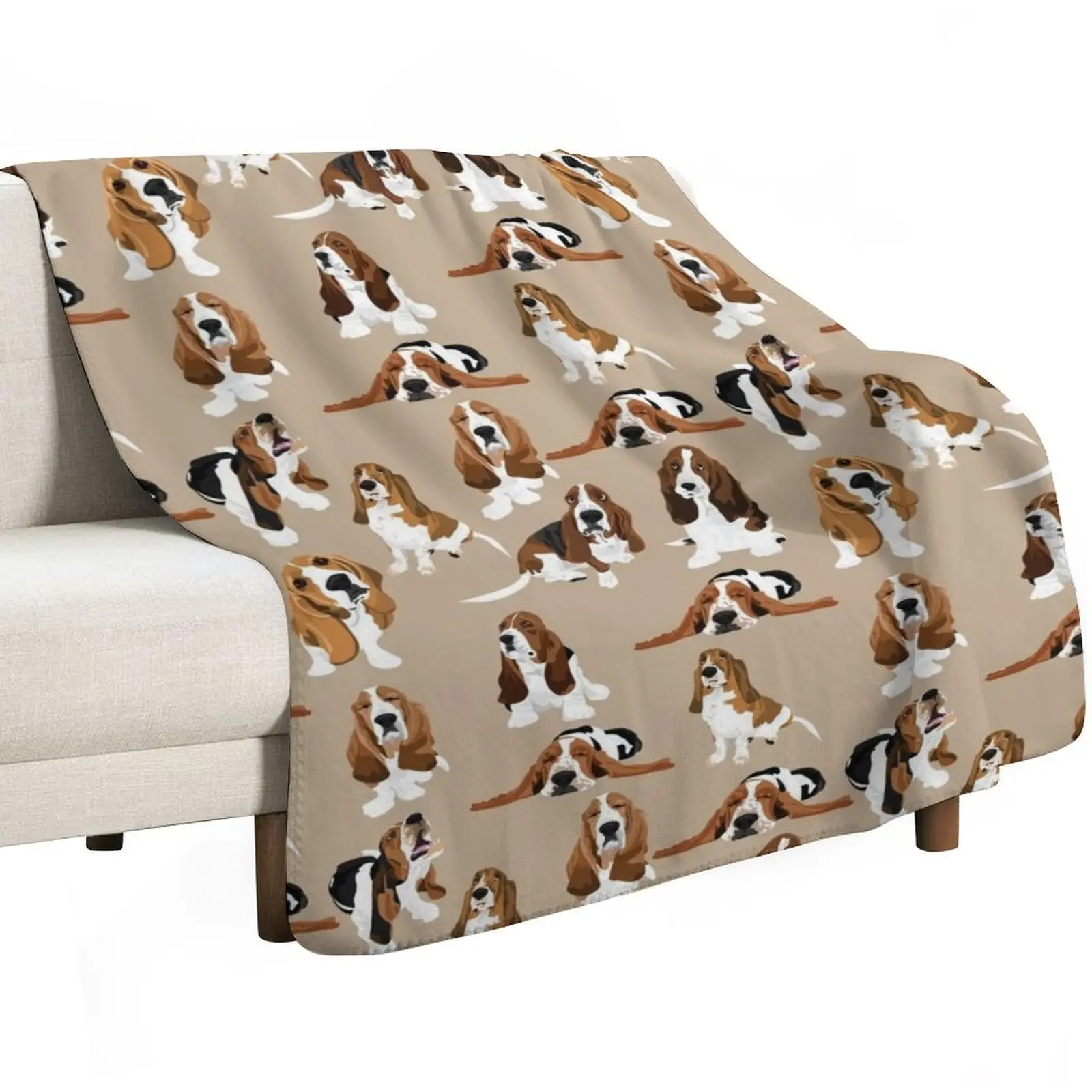 Basset Hound Throw Blanket Anti Shedding Soft Fuzzy Blanket for Home
