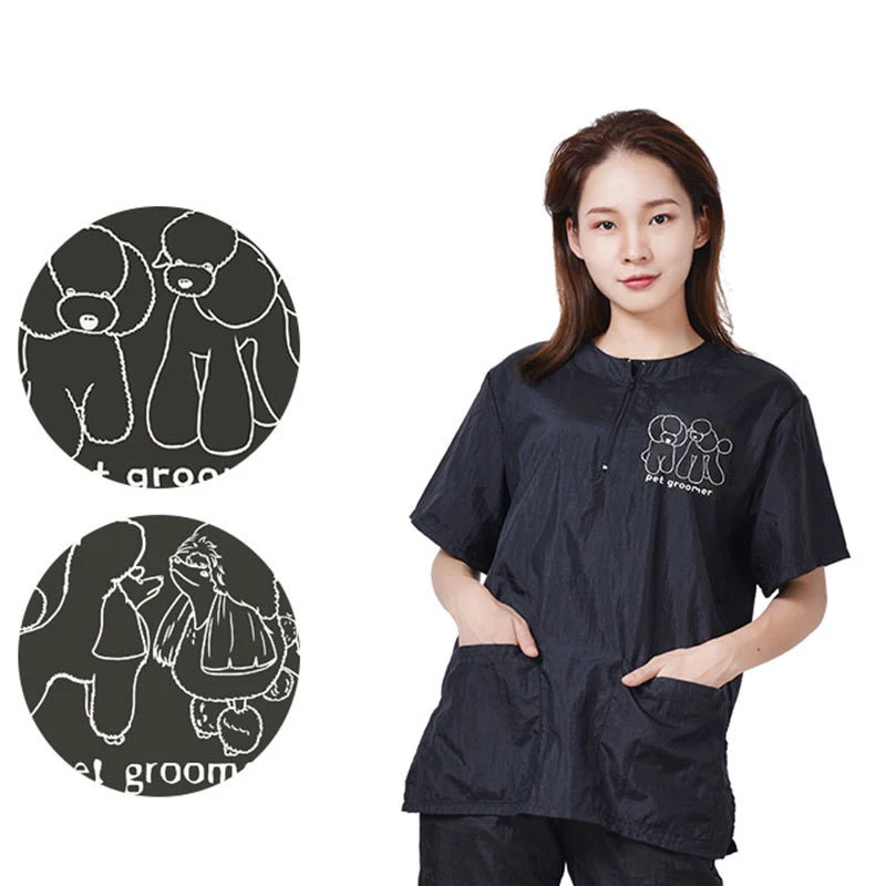 S-3XL veste de toilette pour animaux de compagnie magasin d'animaux hôpital cheveux antiadhésifs vêtements de travail imperméables chats chiens uniformes de soins de Salon pour animaux de compagnie unisexe