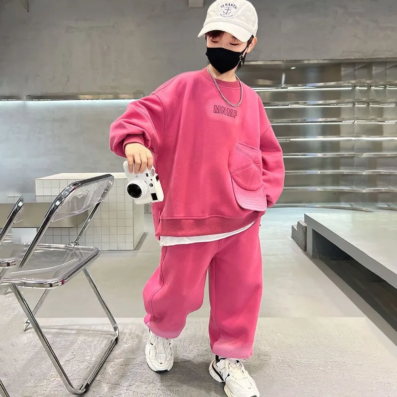 

Комплект свитшотов, корейская детская одежда, одежда для мальчиков 2025 года, одежда для детей 7, 12 лет, верхняя часть, детская осенне-зимняя одежда для детей младших мальчиков