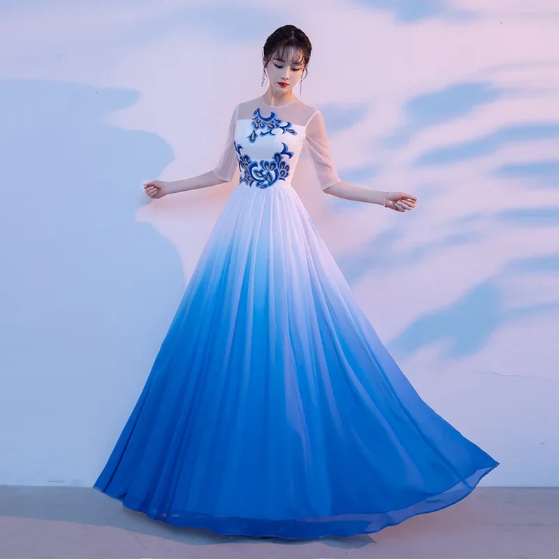 Traditional Chinese Style Classical Dance Costume Female National Oriental Fan Dance Clothing Elegant Practice Stage Performance