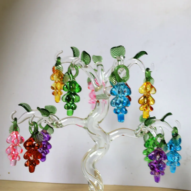 Factory Direct Sales Crystal Apple Tree Moving into the New House House Moving Gift Wine Cabinet Decorations Crystal Grape Ornam