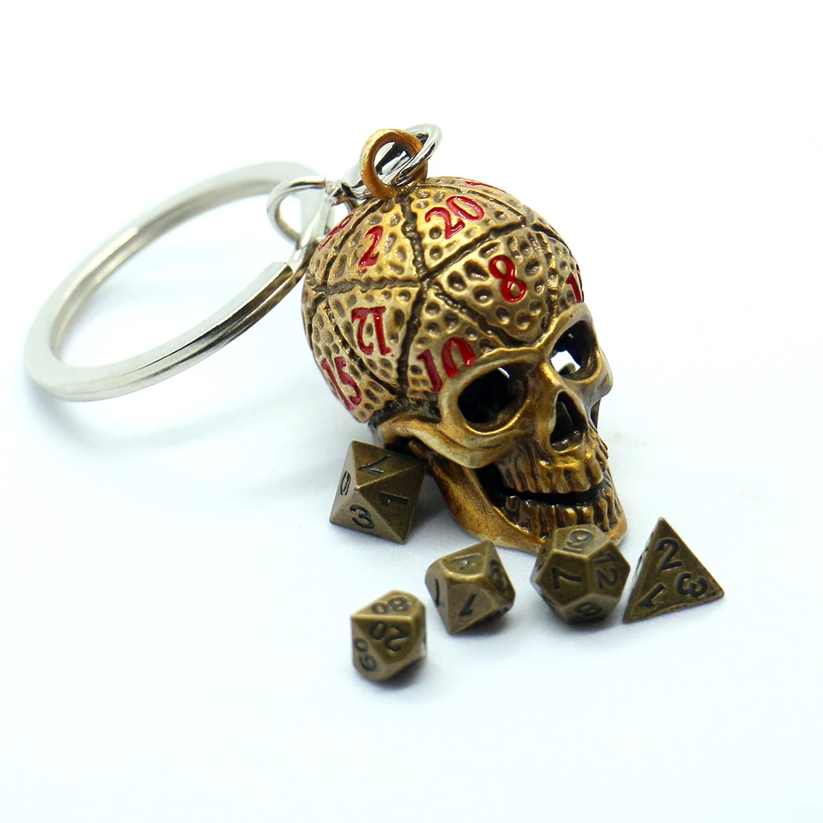 مجموعة نرد معدنية محمولة لألعاب الطاولة ، حقيبة جمجمة ، مجموعة نرد صغيرة ، ملحقات ألعاب ، 7 *