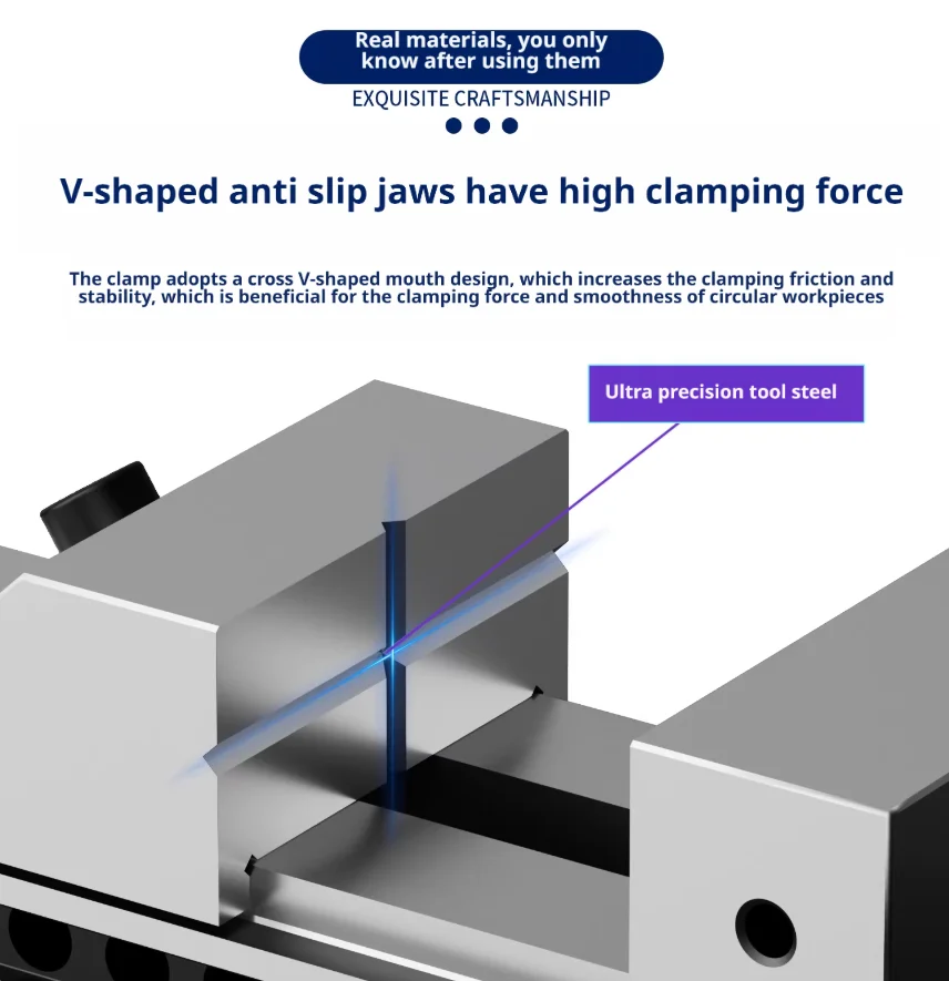 High-precision QKG quick-action vise Tool steel vise For grinder/wire-cutting/milling machine Hardness 58-62
