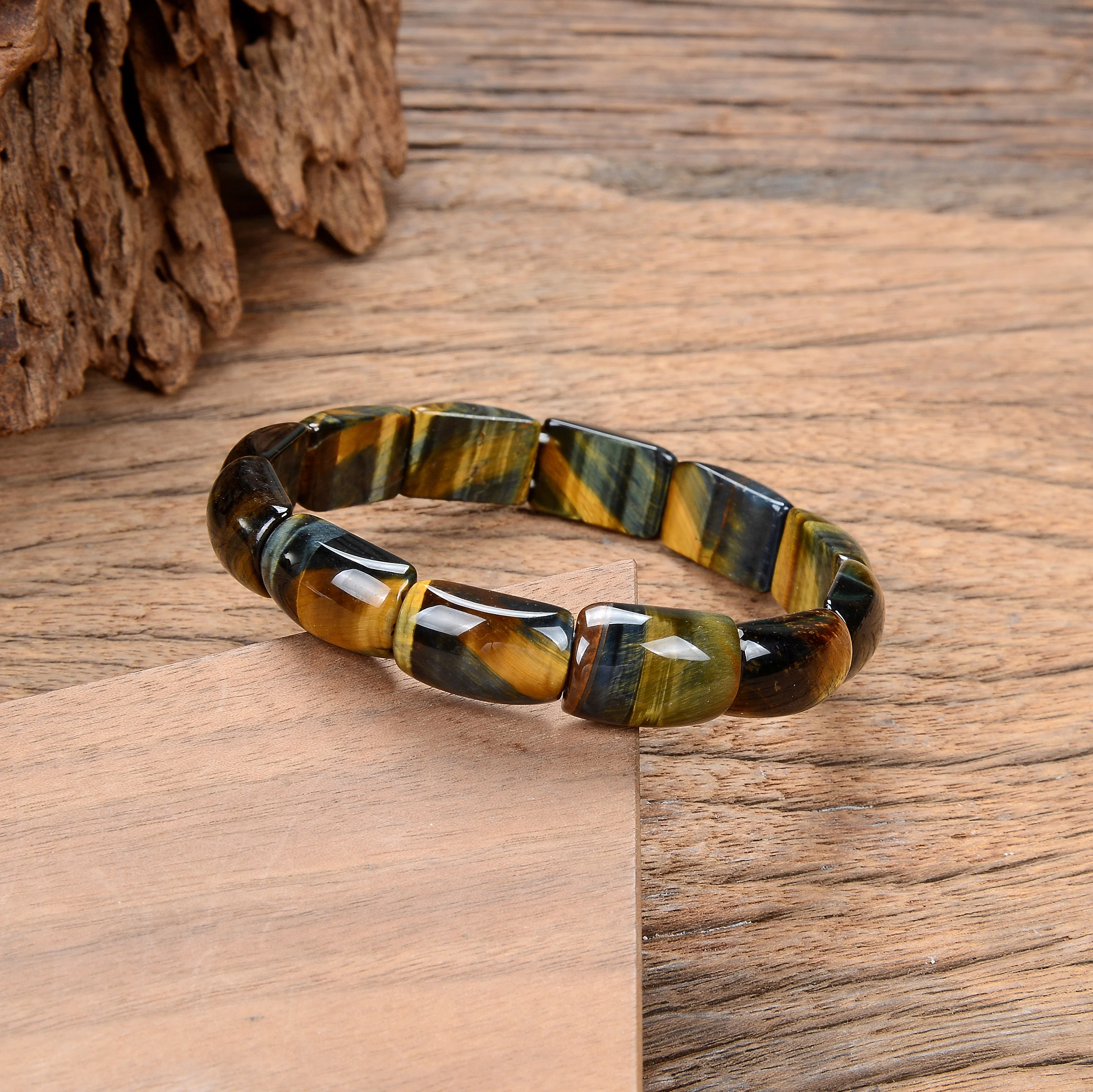 Natural Tiger Eye Beads Bracelets Yoga Bracelet for Men Women Elastic Rope Jewelry Magnetic Health Protection Women Soul Jewelry