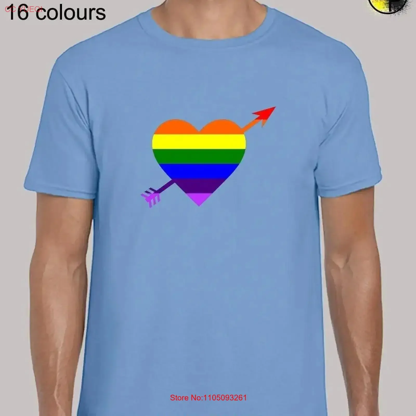 

Love heart pride mens T Shirt unisex funny lgbt gay lesbian fashion inspired design festival rainbow flag cool cute vintage