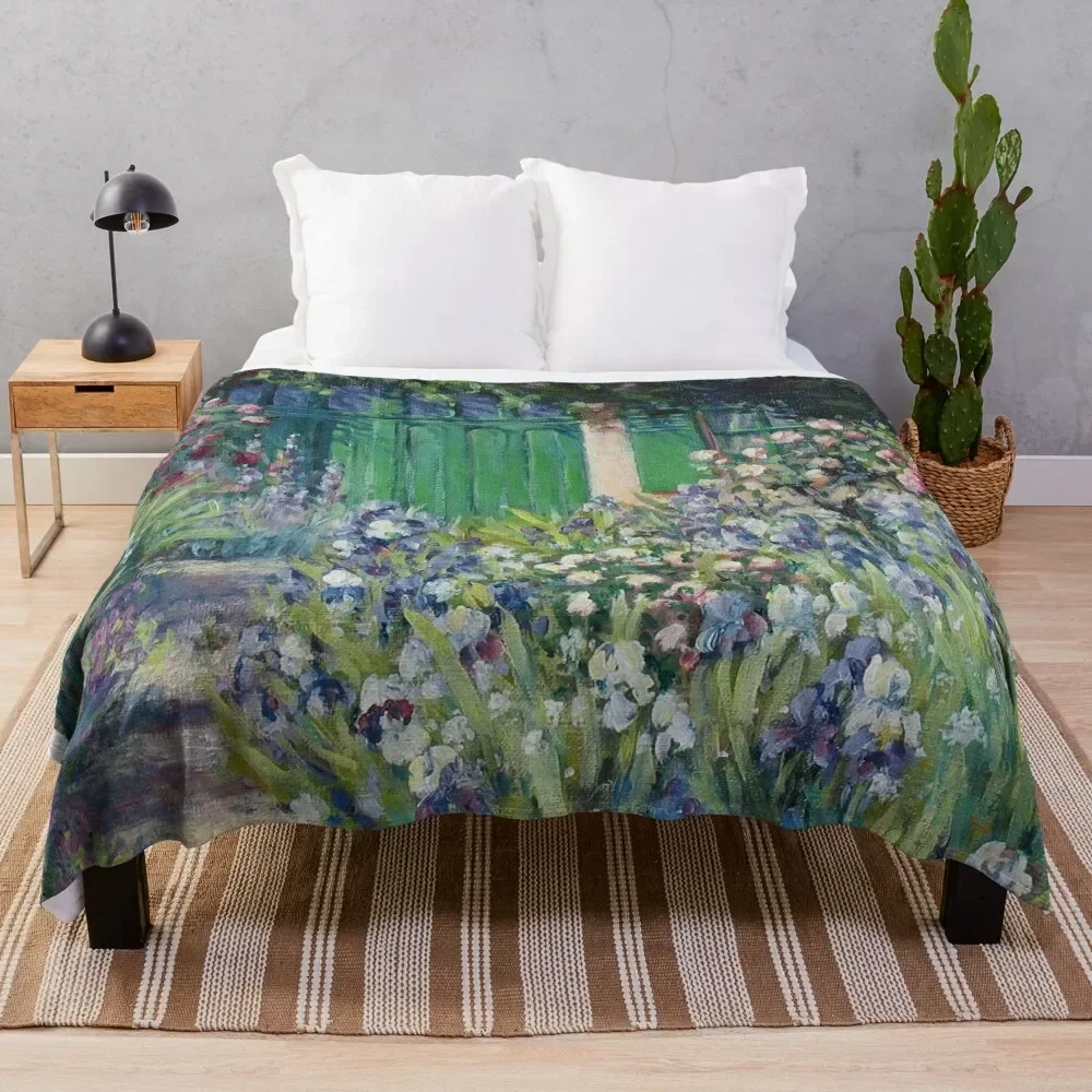 

Monet's Garden Door | Painting Throw Blanket Bed covers Decorative Beds Blankets