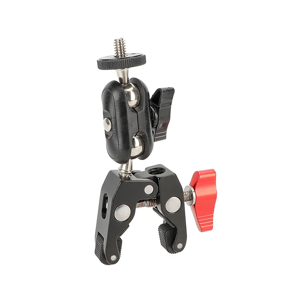 KIMRIG Metal Super Clamp with 360° Double Ball Head Magic Arm Clamp with 1/4\