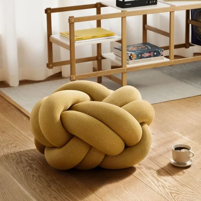 Knitted wool knotted, lazy sofa, fabric stool spherical