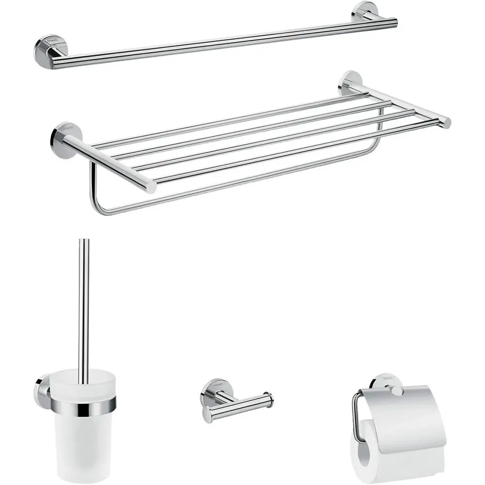 Elegant Chrome Bathroom Accessories Set of Five