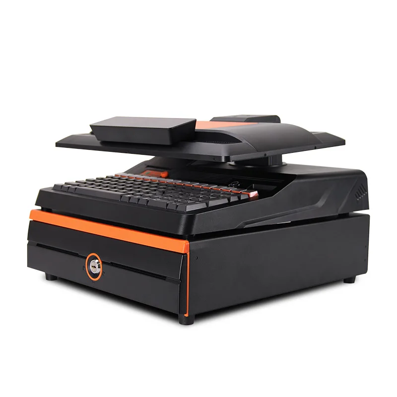 Desktop Monitor POS System All in One 15.6 Inch 2GB+32GB Cash Register Touch Screen Pos Machine With Receipt Printer