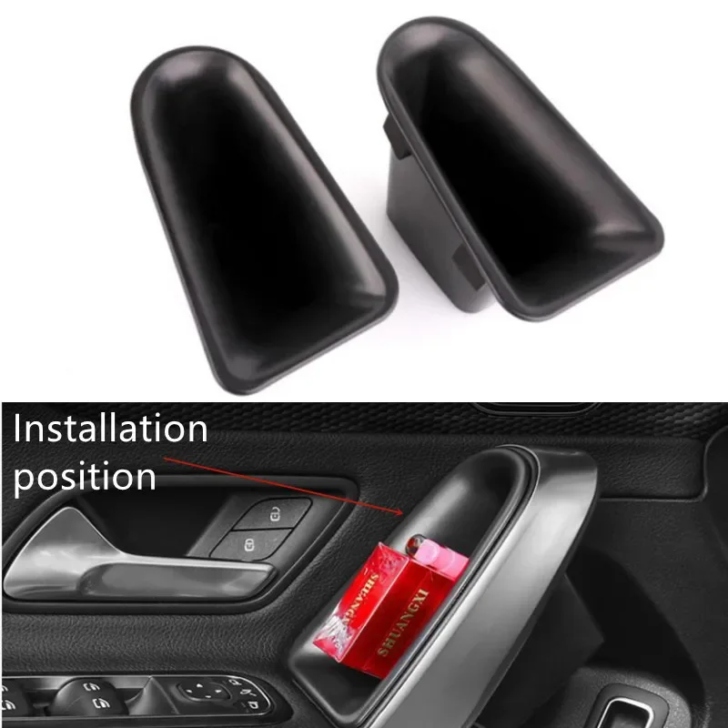 

Car Door Handle Storage Box Container Organizer Tray Holder Trim For Mercedes Benz A CLA Class W177 C118 A200 2019-24 ABS parts