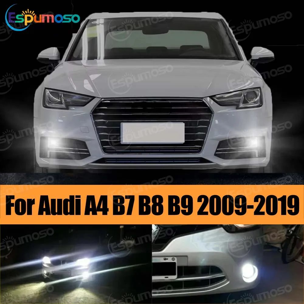 2Pcs H11 LED Bulb Led Lamp Super Bright Car Fog Lights Day Driving Running Light 6000K White For Audi A4 B7 B8 B9 2009-2019