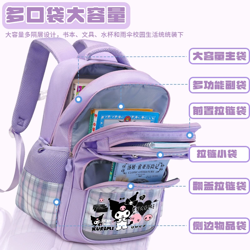 Kulomi Backpack 2025 New Sanrio Children School Backpack for Girls Large Capacity Lightweight Back to School Backpack