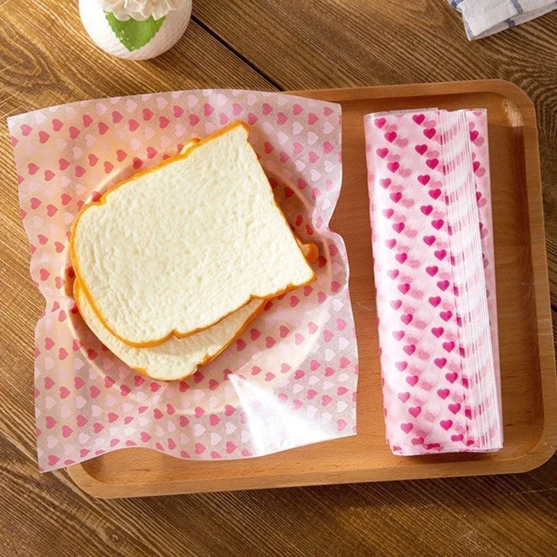 50pcs Food Grade Wax Paper Camping Cartoon Sandwich Wrapping Paper Outdoor Food Dust Proof Sealing Paper Kitchen Accessories