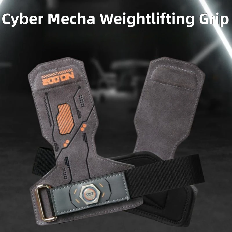 Cyber Mecha Style Weight Lifting Belt & Weightlifting Hand Grip Cowhide Gym Fitness Belt for Men Women Deadlift Lifting Gloves