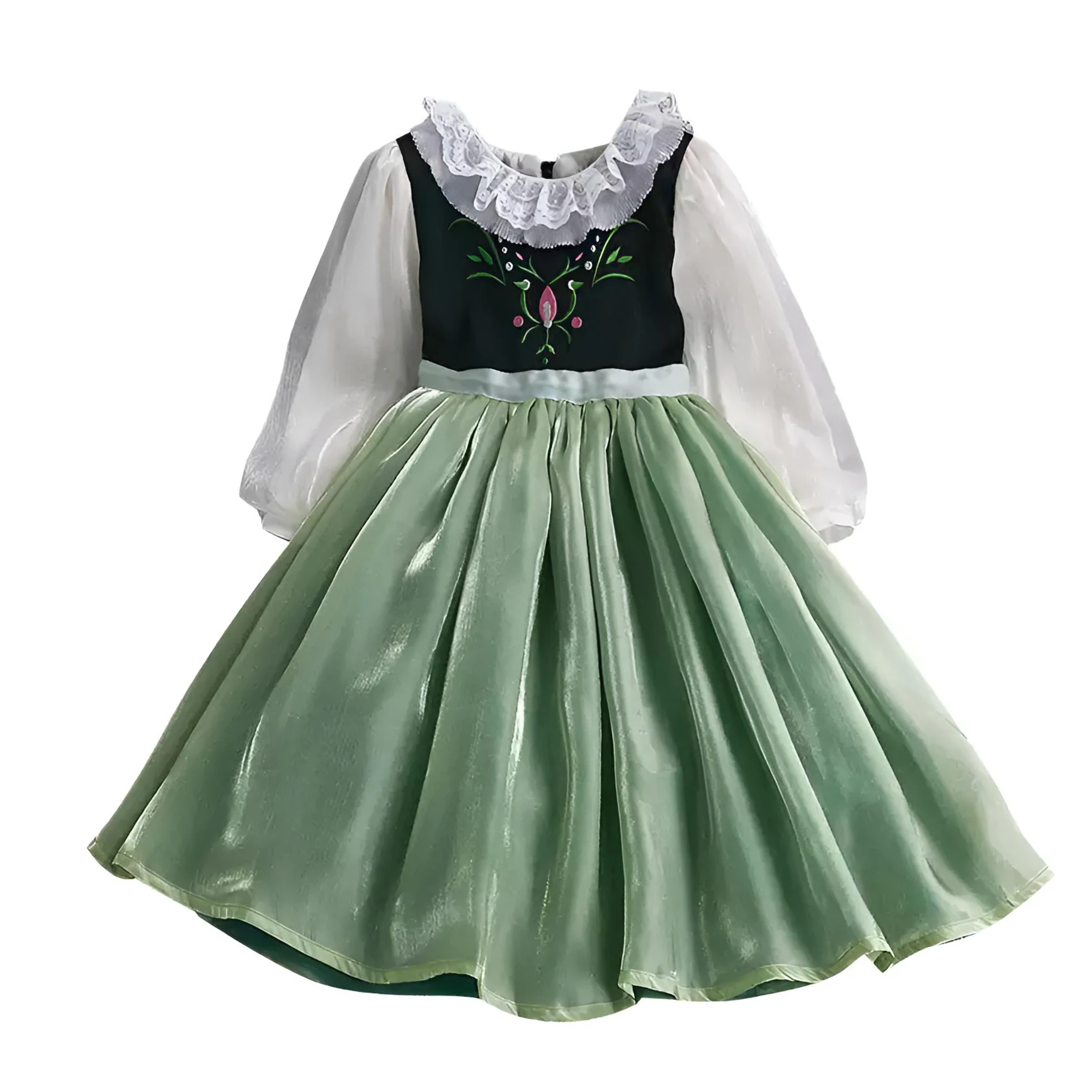 

Clothing for New Kids Autumn 2025 Quality Korean Style Anna Baby Girls One Piece Princess Sundress Dress Up Girl Green Party