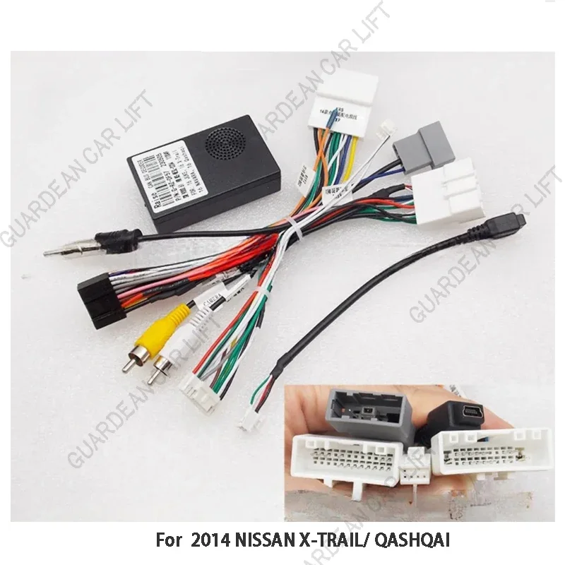 Car Radio Wiring Cable For Nissan X-Trail /Qashqai 2016+  360° Camear 16Pin Harness Adapter With CANBUS Android Stereo Plug Deco