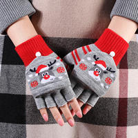 New Fingerless Gloves Women Half Finger Autumn Winter Arm Warmer Striped Knitted Mitten Wrist Arm Sleeve Christmas Gift