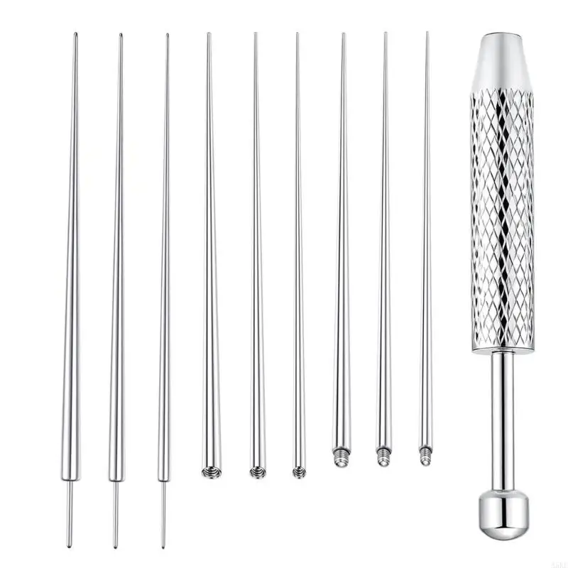 Grasper And Curved Piercing Guide Needle Set For Easy Accurate Body Piercing On Sensitive Skin