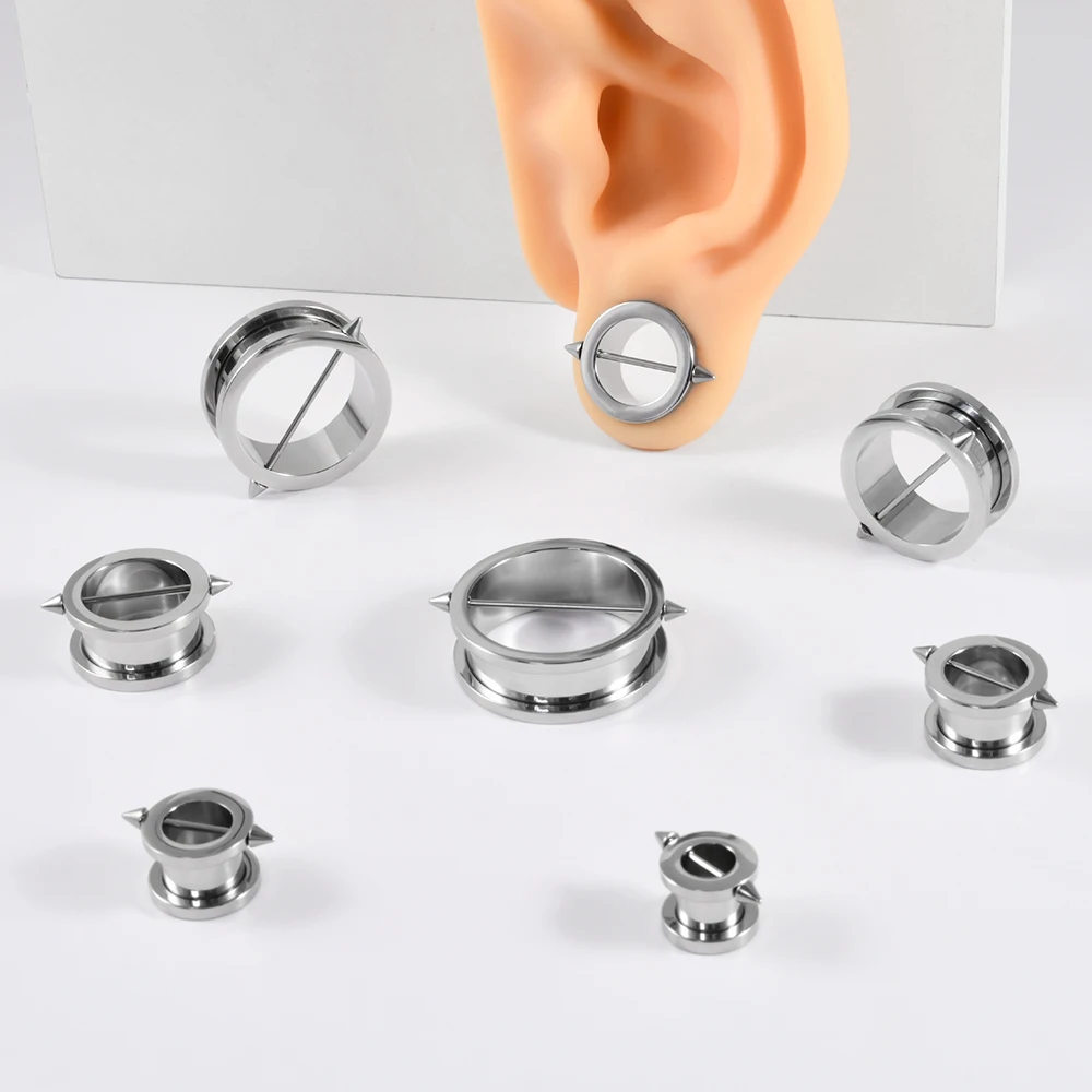 1/2PCS Hollow Polley With Long Double Cone Ear Tunnel&Plug Surgical Steel Ear Expansion Gauge Strengtheing Ear Gauge Jewelry view 4