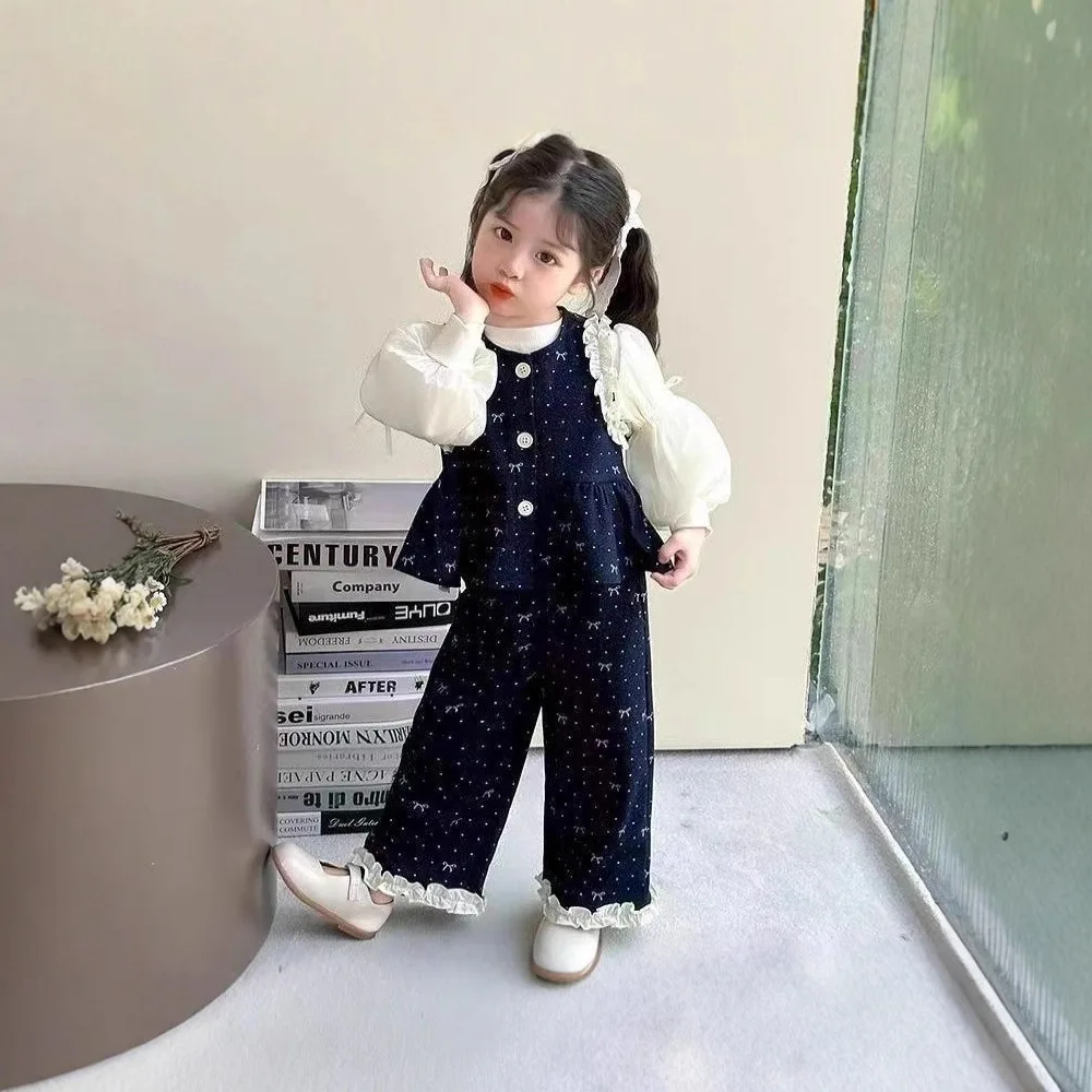 Girls' Set Spring and Autumn 2025 New Style Baby Girl Three Piece Set Spring and Autumn Fashion Clothes for Children