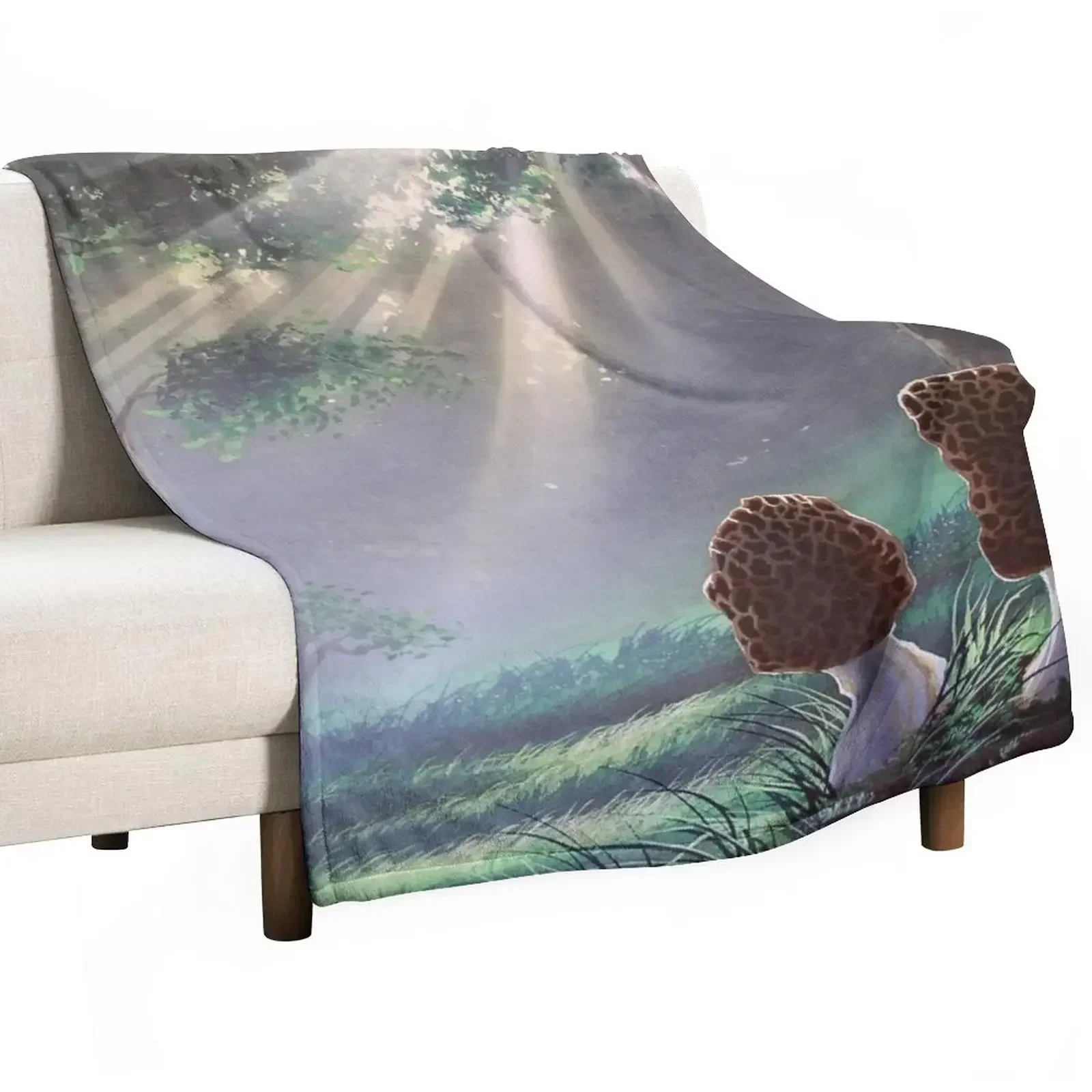 

Woodfish (Morel Mushroom) Throw Blanket blankets ands Bed linens Thin Luxury Designer Blankets