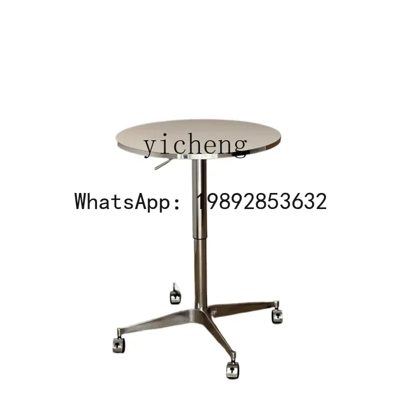 

b2 Chinese Style Simple Movable Dining Table Silver Edge Home Small Apartment Lifting Desk