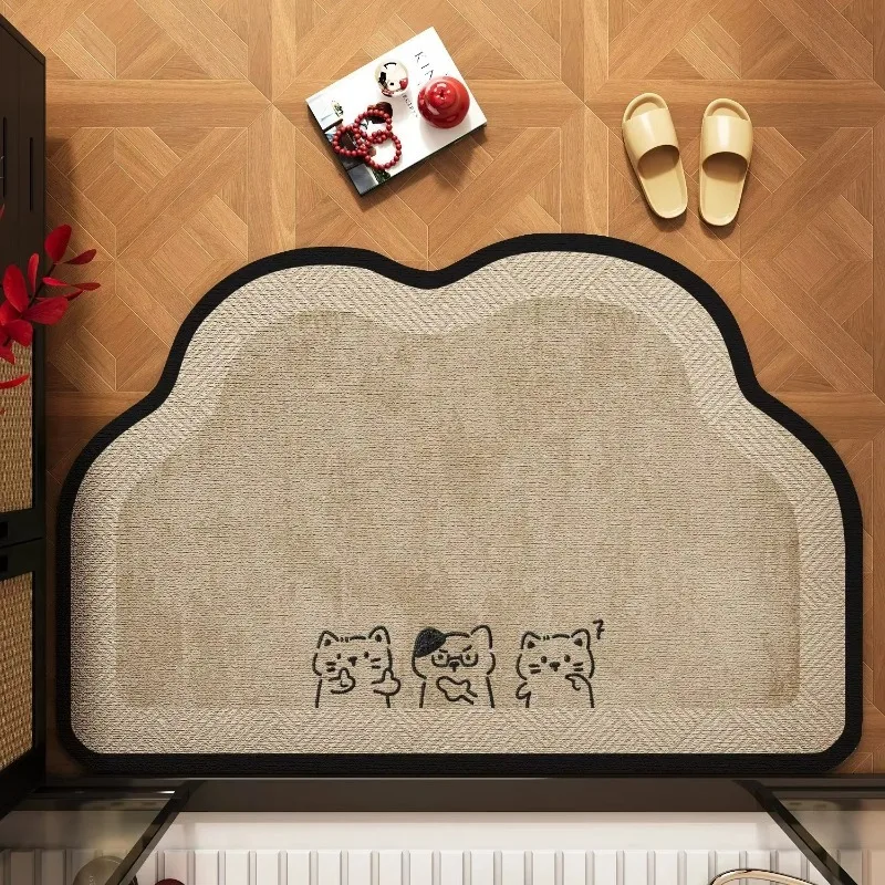Diatom Mud Bathroom Floor Mat, Anti Slip Water Absorbent Rug for Household Sink Area