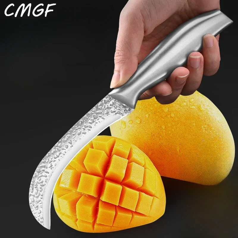 CMGF Stainless Steel Knife Special Knife for Opening Jackfruit Fruit Shop Commercial Banana Knife Small Scimitar peeling knife