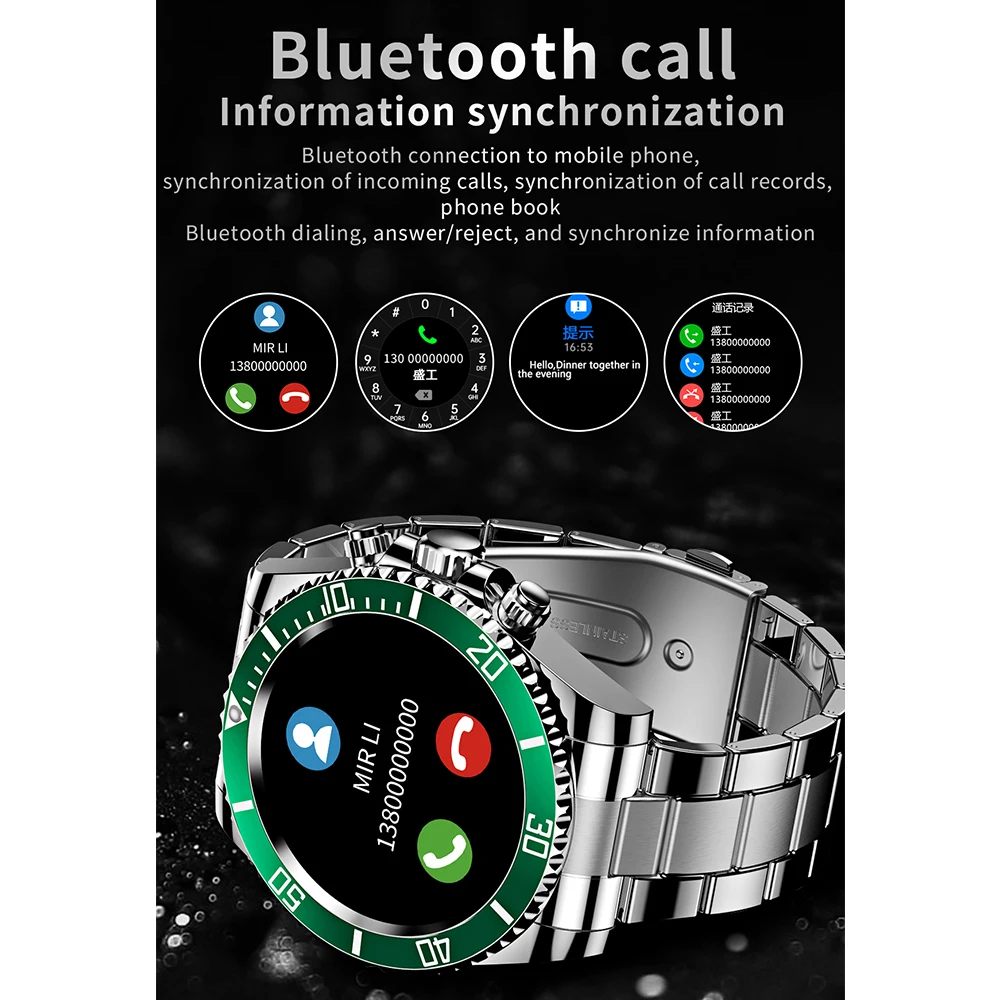 AW12 Smart Watch for Men Women Bluetooth Call Smartwatch Men\'s Wristwatch Steel Wrist Clock Waterproof Watches Fitness Bracelet