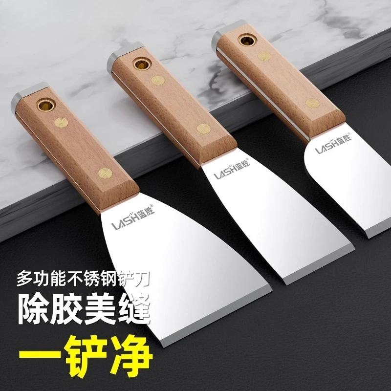 Stainless Steel Painter Scraper Cleaning Shovel Hammerhead Nail Drywall Hand Tool for Joint Taping Finishing Patching on Drywall
