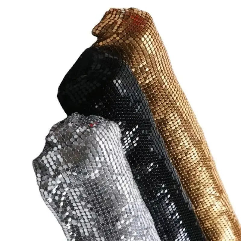 3mm Shiny Black Sequin Mesh | Sparkling Chainmail Fabric for Statement Party Dresses & Evening Gowns
