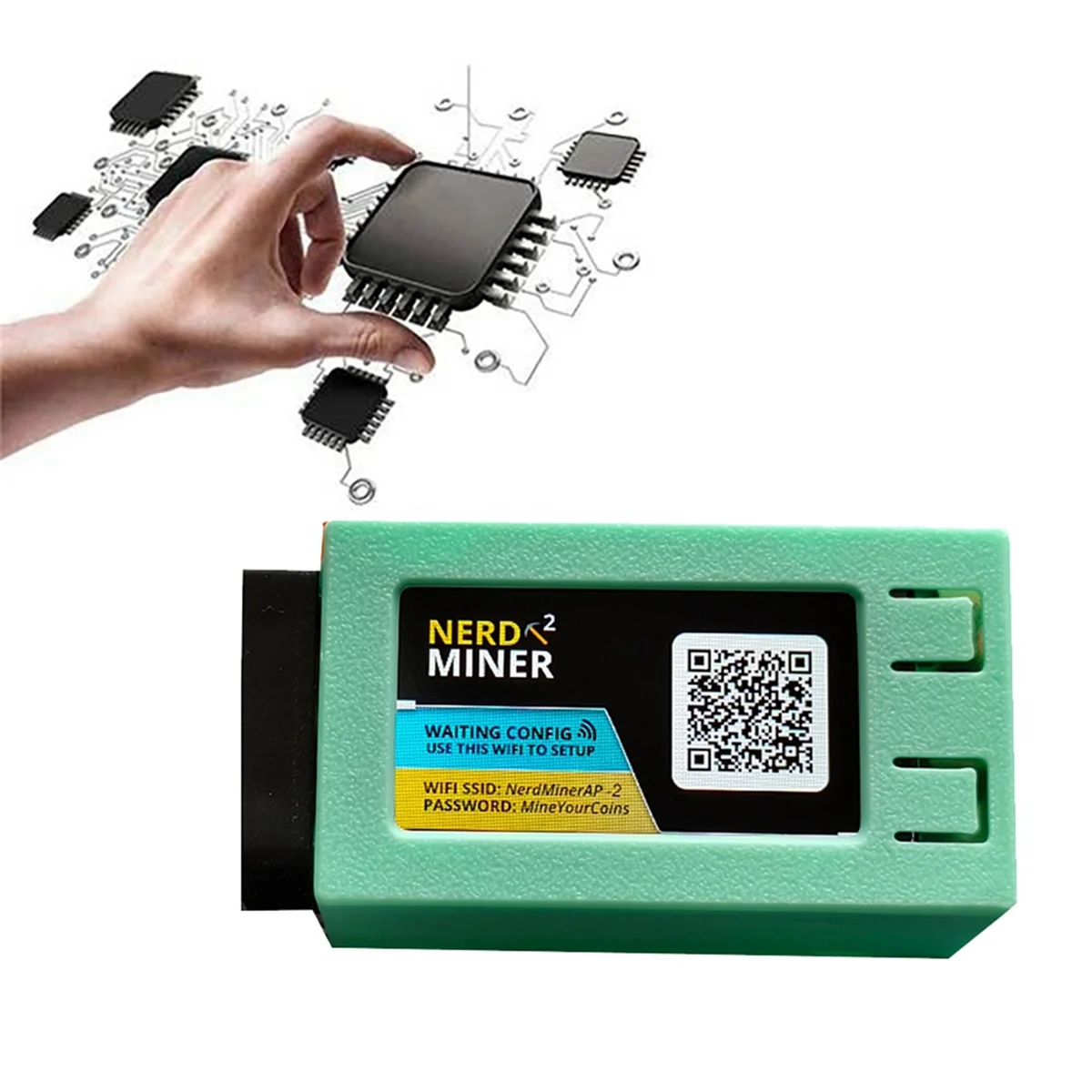 For Nerdminer V2 Pro Miner Hashrate 78K/S BTC Lottery Solo Miner Nerd Miner with Fan Green