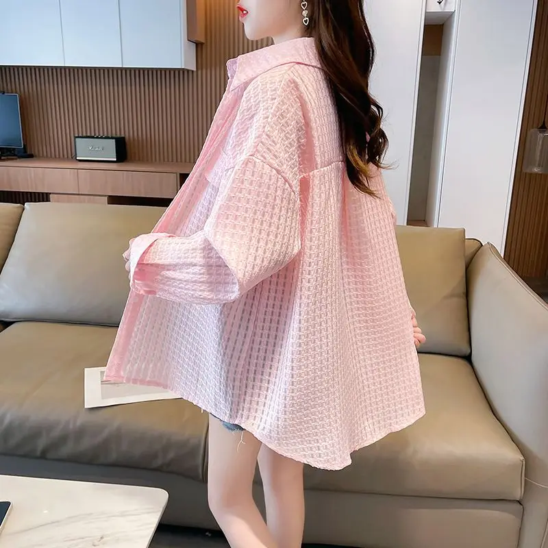 カーディガン 薄手ジャケット 夏 大きいサイズ 新しい韓国風 ゆったりシフォンシャツ