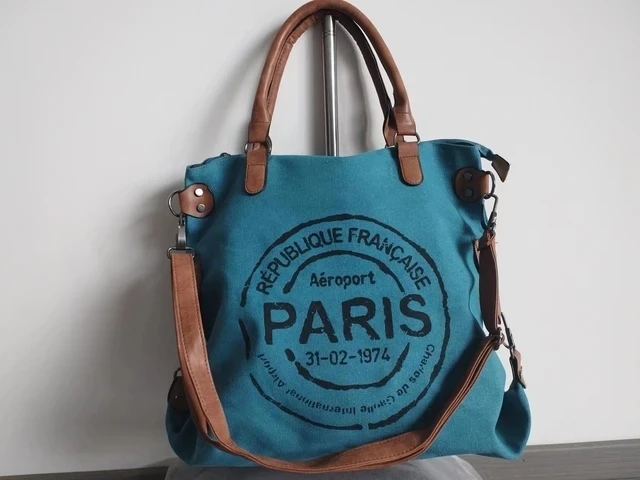 

2025 New Women Printed Letters Canvas Shoulder Bags Large Size Handbags Totes For Ladies Vintage Women Totes Drop Shipping