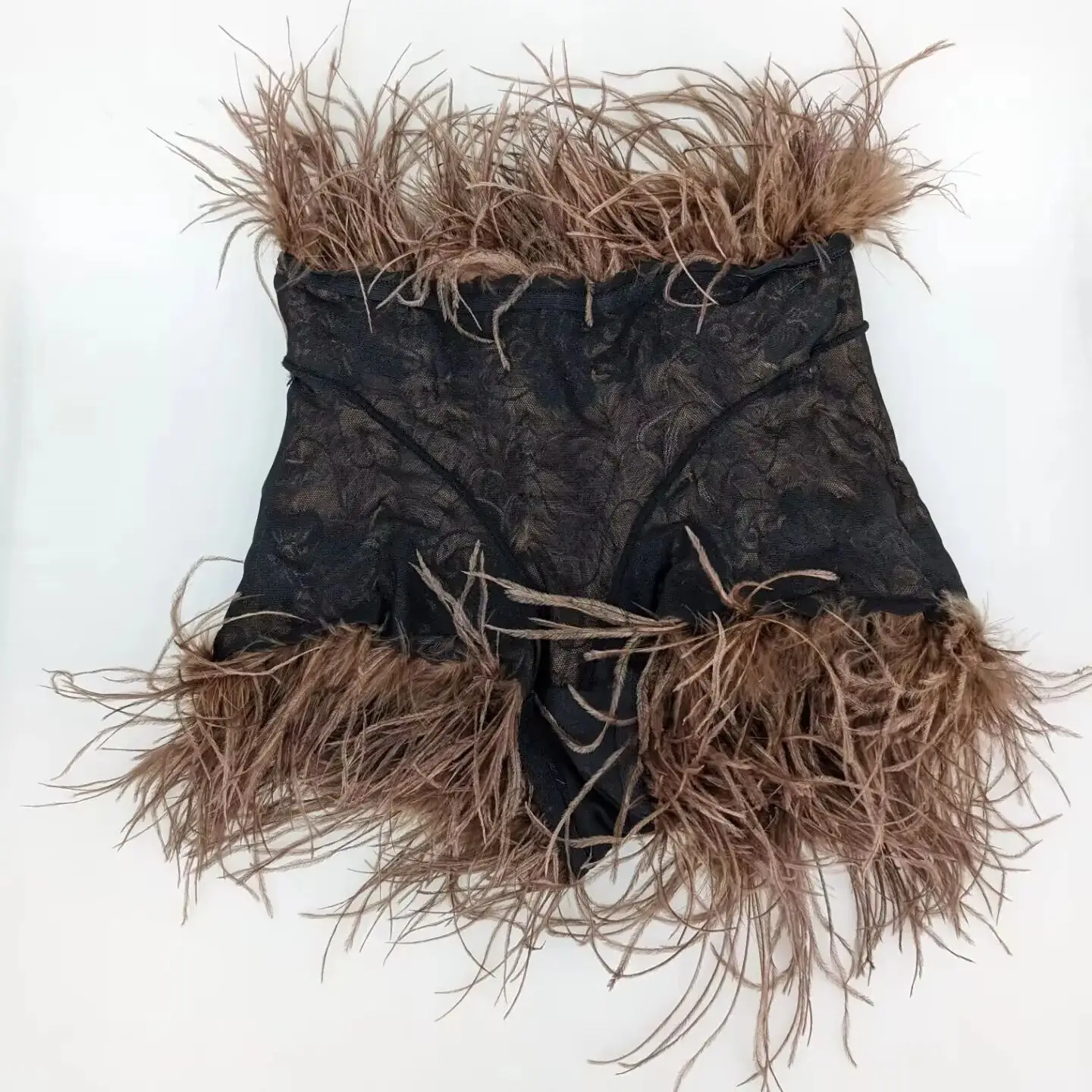 real ostrich feather fur short pants Hot pants sex fashion
