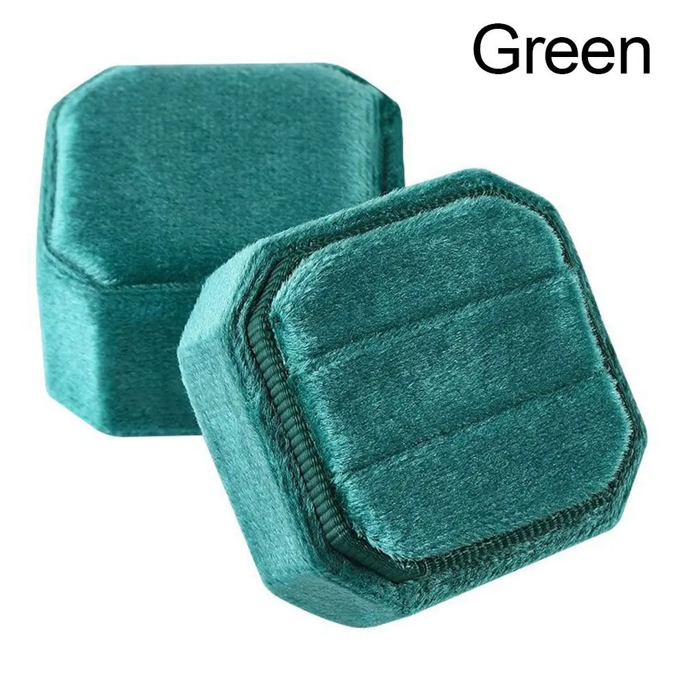 

Portable Velvet Jewelry Box With Detachable Lid Octagon Square Ring Display Box Exquisite Packing Box Engagement