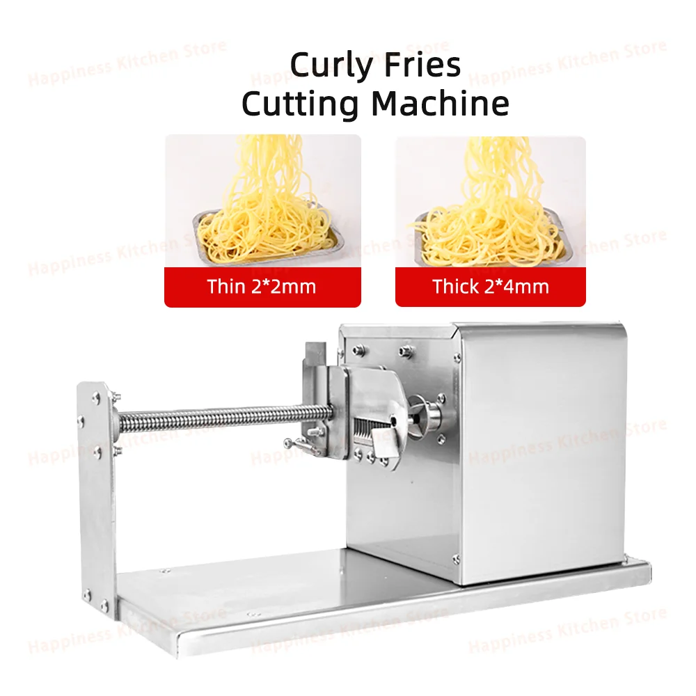 

Electric Potato Cutter, Potato Curly Fries Cutting Machine, Automatic Vegetable Processor With 3 Blades